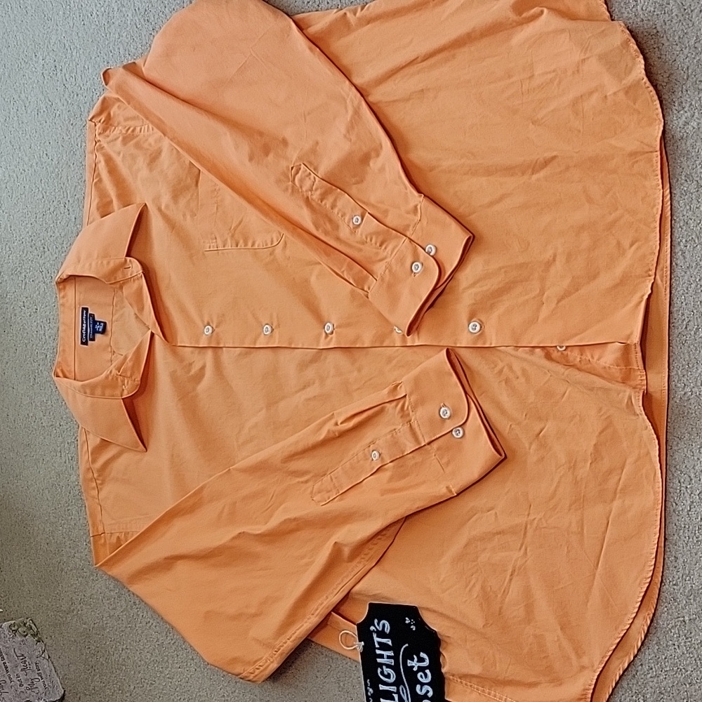 Croft & Barrow Dress Shirt Orange XL Long Sleeve Classic Fit